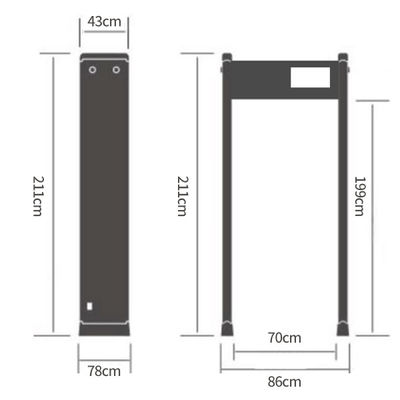 Smartphone Walk Through Metal Detector Door Multi Zone Technology